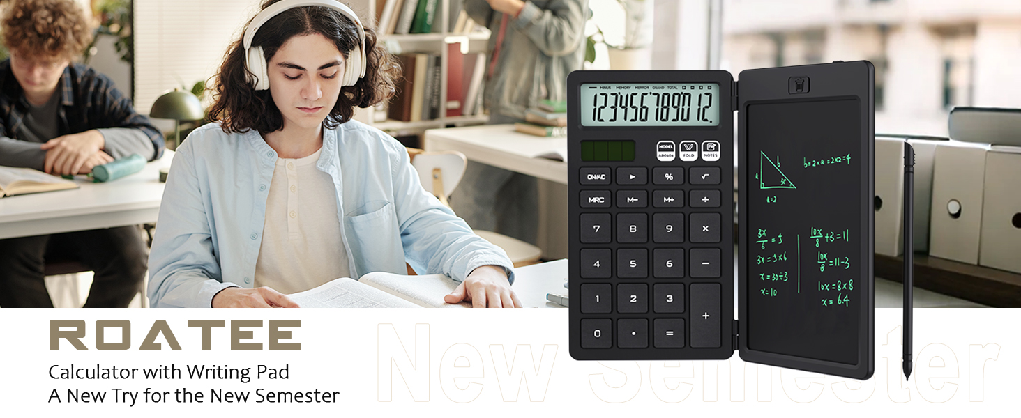 Scientific Calculator for School with Notepad, ROATEE Middle and High School Supplies for Students