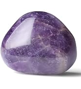 YATOJUZI 1.6"-2" Amethyst Crystal Stone Natural Crystals and Healing Stones Gemstones Purple Palm...