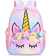 BTOOP Kids Backpack Girls School Backpack Preschool Kindergarten Unicorn Toddler BookBag with Che...