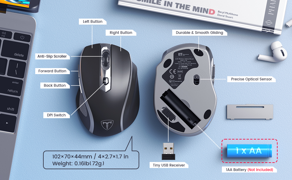 6 button 2400 DPI wireless mouse