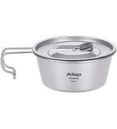 ATiAP Sierra Cup Bowl Pot Titanium Bowl Cookware 350ML 520ML for Outdoor Camping Hiking Picnic BB...
