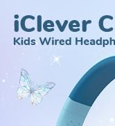 iClever C371 Kids Headphones, 85dBA Safe Sound, Over-Ear Foldable Kids Wired Headphones 3.5mm Jac...