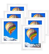 FIXSMITH 8x10 Picture Frame Set of 6, White Photo Frames Bulk with HD Plexiglass, Display Picture...