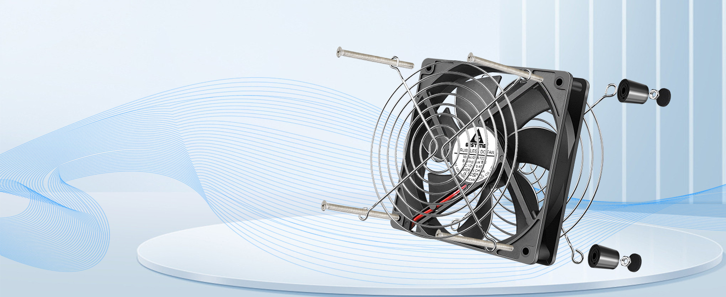 GDSTIME 120mm Computer Fan with AC Plug, 110V 120V 220V 240V AC Variable Speed Powerful Fan