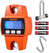 VEVOR Digital Crane Scale, 660 lbs/300 kg, Industrial Heavy Duty Hanging Scale with Cast Aluminum...