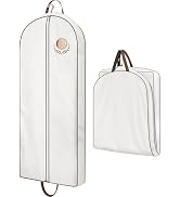 MISSLO 60" Cotton Garment Bag for Long Dress Breathable Garment Bags for Hanging Clothes Travel W...