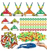 TICIAGA Camping Beaded Necklace Craft Kit - 24 Pack Kids Camping Jewelry Making Set with Colorful...