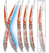 15 Inch Reciprocating Saw Blades, 5 Pack, 6TPI Japanese Teeth Arc Edge CR-V Steel Pruning Saw Bla...