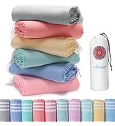6 Packs Turkish Beach Towels Vacation Essentials Quick Dry Sand Free Soft Large Xl Big Blanket Ad...