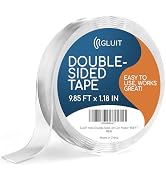 GLUIT New Double Sided Tape Heavy Duty 17.5 lbs Reusable Adhesive Removable Washable Multipurpose...