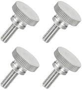 MECCANIXITY Flat Knurled Head Thumb Screws,304 Stainless Steel Fully Threaded Thumbscrew Bolts Fa...
