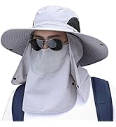 KAICAILA Sun Hat Unisex Face Coverage Shield Neck Flap Cap Garden Lawn Work Sports Hiking Fishing...