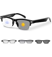 GenXenon Smart Glasses for Men Women, Anti-Blue Light Photochromic Lenses, Open-Ear Bluetooth Sun...