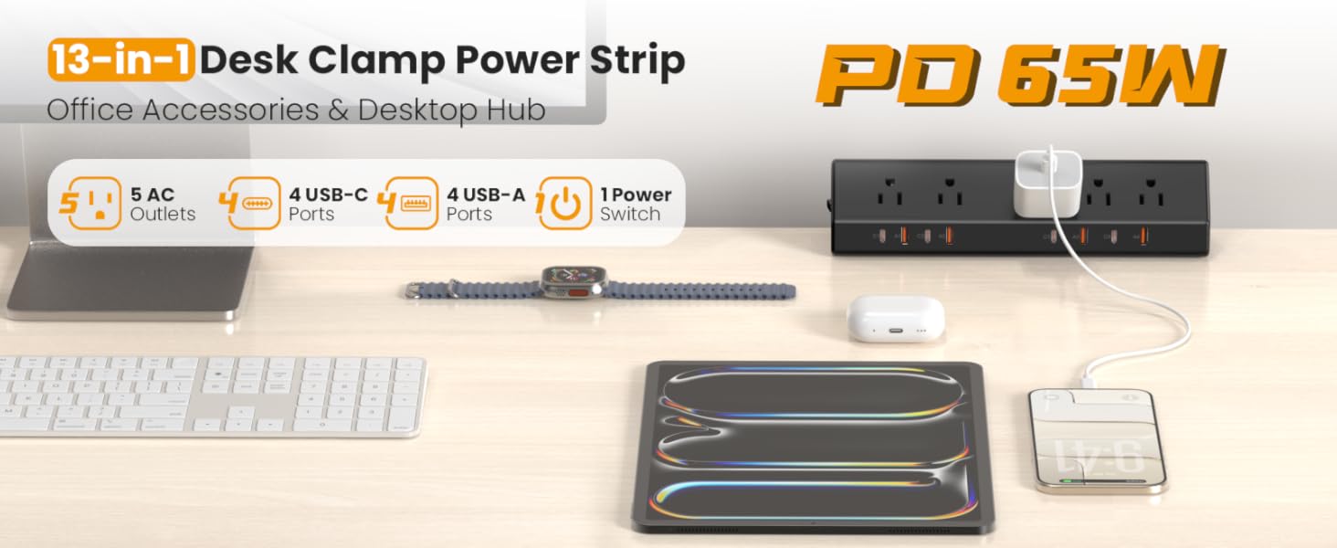 VILONG Desk Clamp Power Strip