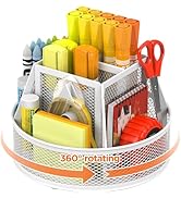 Docnest Mesh 360 Degree Rotating Pen Holder with 6 Compartment,Metal Pencil Cup Art Supply Storag...