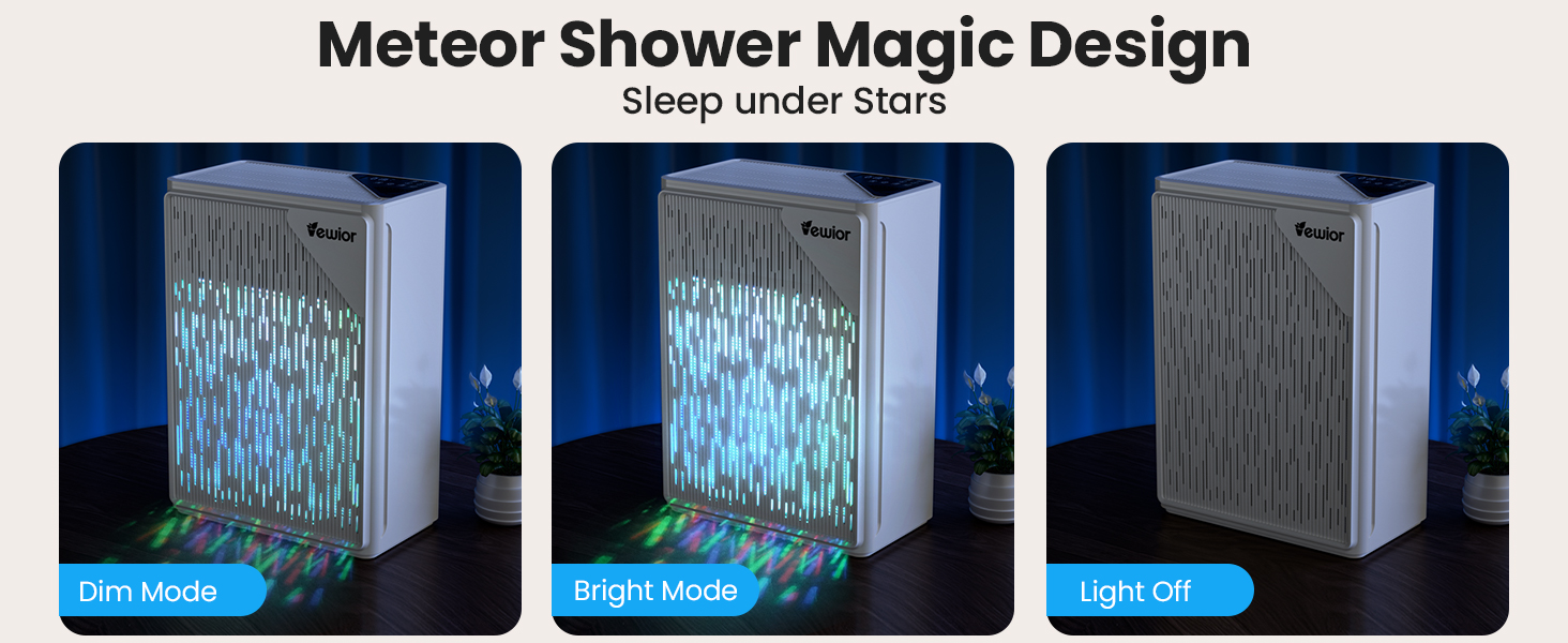air purifier with meteor shower atmosphere lamp