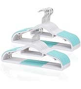 Tonswachic Pack of 30 Coat Hangers, Space-Saving Plastic Clothes Hangers, Non-Slip, 0.2 Inches Sl...