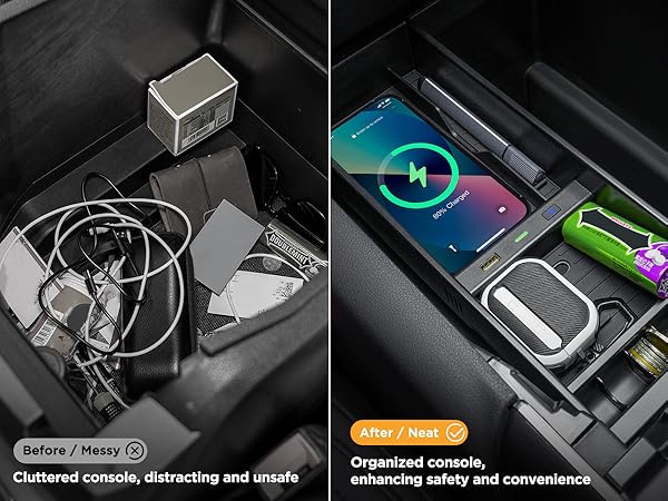 F150 2009-2023 2024 2025, Center Console Organizer Box for Ford F150 Accessories F-150