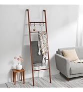 Taozun 6-Tier Wood Blanket Ladder for Living Room, Rustic Wooden Farmhouse Quilt Ladder with 4 S-...