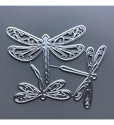 Silver Dragonfly Metal Cutting Dies Crafts Templates Mould Stencils for Card Making Embossing Pap...