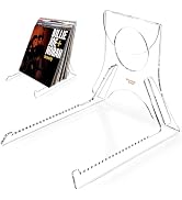 Desing Wish Acrylic Vinyl Record Storage Display Stand for 20 LPs | Clear Vinyl Record Holder wit...