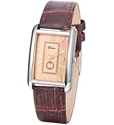 JewelryWe Vintage Rectangular Couple Watch: Analog Quartz Movement Leisure Business Exquisite Wat...