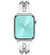 JR.DM Silver Bands for Apple Watch, Dressy Metal Bracelet Strap | Silver edition, Triangle bracel...