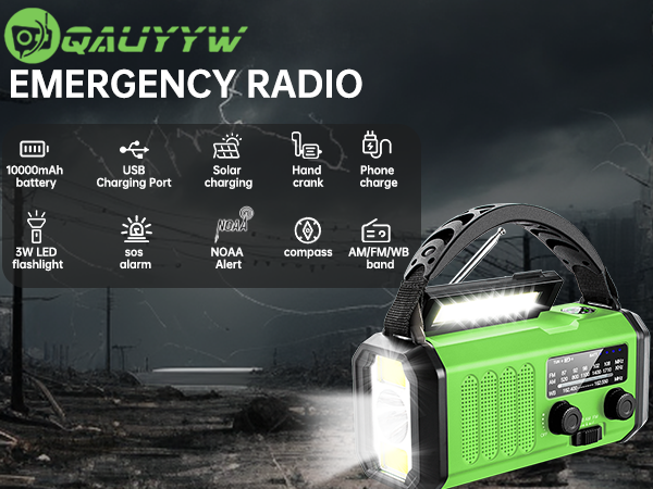 10000mah emergency hand crank radio