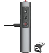 Rechargeable Presentation Clicker for Laptop PowerPoint, USB-A USB-C Presentation Pointer, Wirele...
