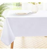 smiry Rectangle Table Cloth, Waterproof Anti-Scratch Polyester Tablecloth, Decorative Washable Fa...