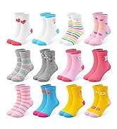 SPTRAMLE 12 Pairs Boys Socks for Kids Crew Socks Cotton Cartoon Novelty Crazy for Toddler 1-7 Yea...
