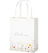 Crisky Wildflower Welcome Gift Bags for Wedding Hotel Guests, Bridal Baby Shower, 10"x8"x4", 25 Pack