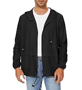 Zando Packable Mens Rain Jacket Lightweight Raincoat Waterproof with Hood Outdoor Windbreaker Jac...