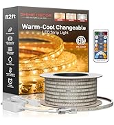 Shine Decor Tunable White LED Strip Light, 2800-6000K Warm to Cool Changeable Strip Lighting Remo...