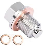 M14 x1.5 Magnetic Oil Drain Plug with 2pcs Oil Drain Plug Gaskets Engine Parts Kit,Stainless Stee...