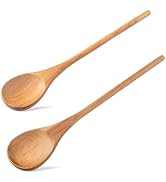 Wooden Spoonsfor Cooking2PCS, Acacia Wood Spoon 12.6" Wooden Utensils for Mixing, Mixing Spoons C...