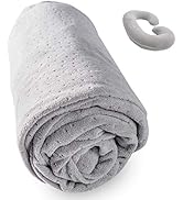 1 MIDDLE ONE C Shaped Pregnancy Pillowcase, Breathable Velour Replacement Cover with Zipper for M...