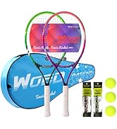 19" 23" 25" Kids Tennis Racket Junior/Youth Tennis Racquet with Tennis Ball Carry Bag Overgrips V...