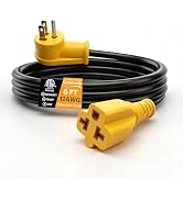 AMAKE Waterproof 6Ft 15 Amp Household to 20 Amp AC Power Adapter Cable | 12/3 Outdoor Extension C...