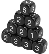 20 Pcs 6 Sided Number Dice, Round Corner Polyhedral Dice, Polyhedral Dice Role Playing Dice for N...