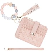 Airkit Keychain Wallet with Bracelet RFID Blocking Wristlet Credit Purse Card Holder, Silicone Be...