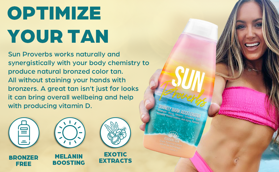 Sun Proverbs Tanning Bed Lotion Outdoor Indoor, loción para cama de bronceado acelerador oscuro