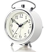 4" Super Loud Alarm Clock for Heavy Sleepers, Desk Clock with Built-in Metal Bell, Silent...