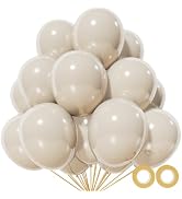 110pcs Sand White Balloon 12 inch, Sand white Latex Balloons for Birthday Party Baby Shower Weddi...