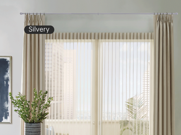 silver curtain rods