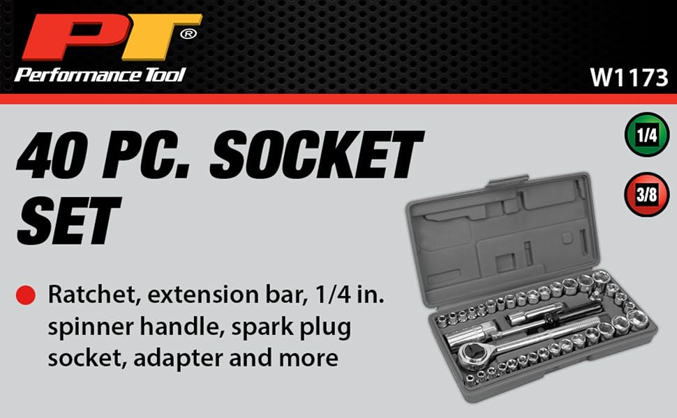 40 pc. 1/4" & 3/8" Dr. Socket Set