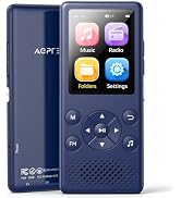 AGPTEK M5 32GB MP3 Player for Seniors, 2.4" Screen Big Font(Blue) | With Bluetooth 5.3, Front Lag...