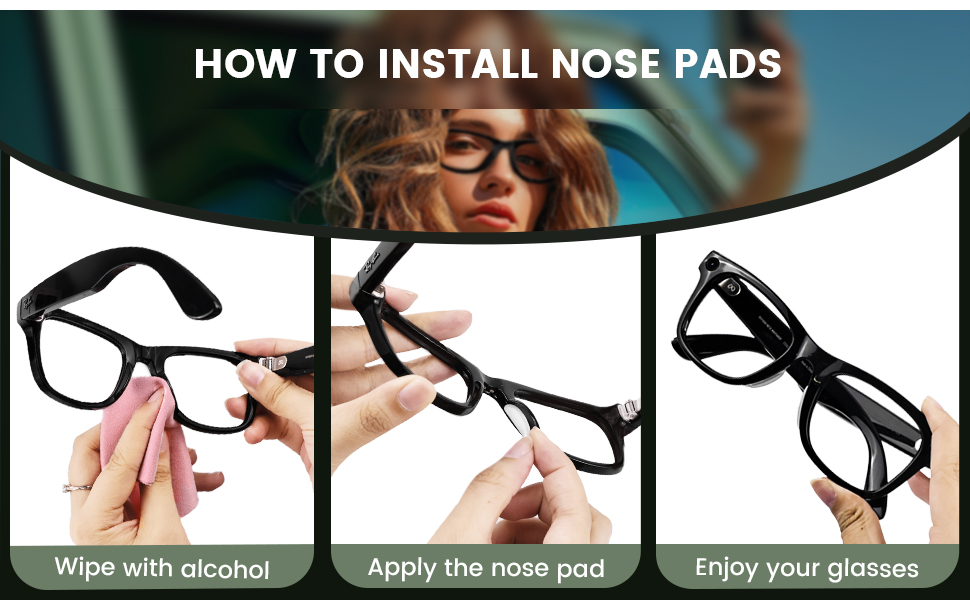 Ran Ban Meta Wayfarer Nose Pads