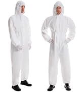 Amedall Disposable Protective Coverall with Hood, Elastic Cuff, Breathable & Durable L Size