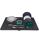 Dish Drying Mat, Silicone Dish Drying Mat for Kitchen Counter, Extra Thick & Large Dish Drainboar...